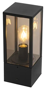 Lampa de exterior pe picioare neagra cu fum 40 cm IP44 - Charlois