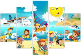 Tablou -Ziua la plajă (150x105 cm)