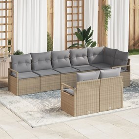 Set canapea vidaXL 8 piese cu perne gri din poliratan