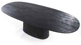 Masa ovala din lemn de mango Aron 250x110 cm neagra