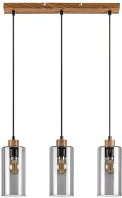 Rabalux Tanno lampă suspendată 3x25 W fumuriu-lemn 72123