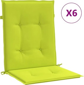 vidaXL Perne cu spătar mic, 6 buc., verde, 100x50x3 cm, textil oxford