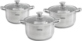 Set oale Rosberg R51210L6B, 6 piese, 2.5/3.4/4.5 L, Inductie, Inox