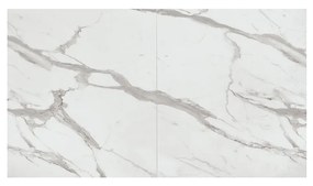 MASA TIFANY BLAT ALB MARMORAT - 140 cm / 90 / h 77 - Pal - EFECT MARMURA - Extensibila - ALB - Metal