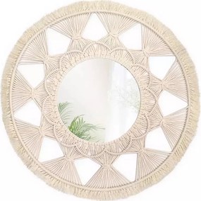Oglinda rotunda Rea Boho 322050 bej 65 cm