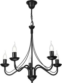 Candelabru pe lanț ANTON 5xE14/15W/230V negru