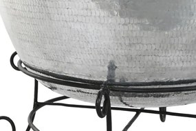 Vază decorativă de mari dimensiuni, stil modern elegant, culoare argintiu, din aluminiu, „Silver”