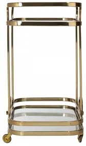 Masuta/Carucior pentru servire din sticla X.O., 87x75x54 cm, gold