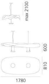Lustră pe cablu Artemide 1513010A COSMIC 2xR7s/11W/230V crom lucios