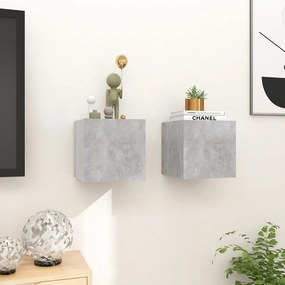 Dulapuri TV montaj pe perete, 2 buc., gri beton, 30,5x30x30 cm 2, Gri beton