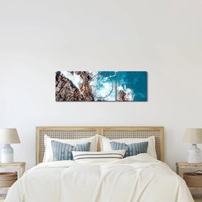 Tablou cu stânci și mare (cu ceas) (90x30 cm)
