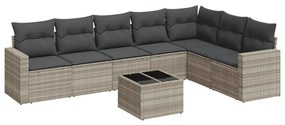 3251399 vidaXL Set mobilier de grădină cu perne, 8 piese gri deschis poliratan