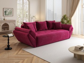 Canapea extensibilă dumonde cu ladă de depozitare si sezut confortabil din spuma high-density, Berlin Zoom Red 250x100 cm