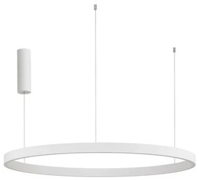 Lustra LED design circular cu iluminat sus si jos ELOWEN alb, diametru 98cm