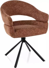 Scaun tapițat Borgo camel 35 / negru mat