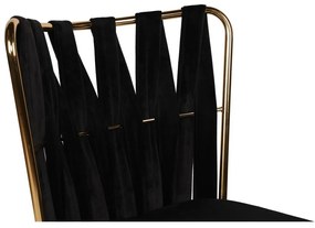 Set de scaune de sufragerie Kusakli Black andGold, 2 buc., 2 buc.