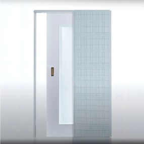 Usa glisanta cu model HDF incastrata in perete - Colectia LIGHT 2.2 Stejar, 800 x 2000, Maner ingropat - fara broasca, 1800 x 2100, 830 x 2020