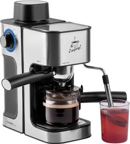 La mâna a doua: Espressor manual First Austria FA-5475-2, 800W, Rezervor 0.250L, Vas de sticla, Pauza, Inox/Negru