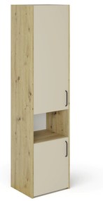 Dulap Malmo, 2 Usi, cu spatiu, Stejar Artisan/Argila, 50 x 42 x 200 cm