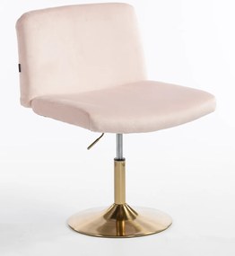 HR150N Scaun Roz Pudra din Catifea cu Bază Aurie