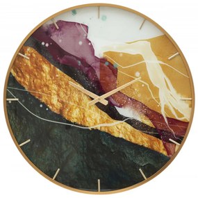 Ceas decorativ multicolor din metal si MDF, ∅ 60 cm, Mity Mauro Ferretti