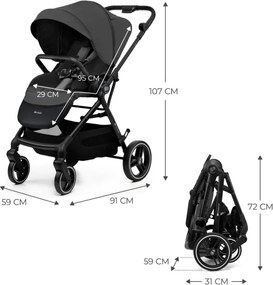 KINDERKRAFT SELECT YOXI - Cărucior sport gri Moonlight