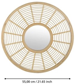 Oglindă de perete Eglo 425029 MITSUKE d. 55 cm bambus