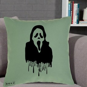 Perna Personalizata Halloween Ghostface Scream Picurand, 40x40 cm, Verde, Husa Detasabila, Perna Inclusa, BEKZ®