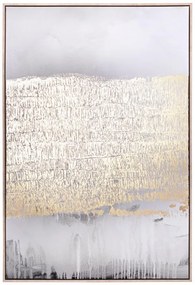 Tablou decorativ gri/auriu din MDF si panza, 82,6x4,3x122,6 cm, Bold Abstract Bizzotto