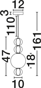 Pendul, Lustra LED cu ceramica multicolora DAZZ