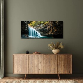Tablou cu cascada de pădure (120x50 cm)