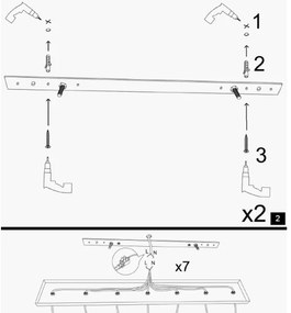 Lustră cu cablu KEM 5xE27/40W/230V neagră