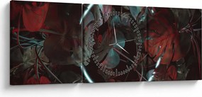 Tablou - Cerc de neon între palmieri (cu ceas) (90x30 cm)
