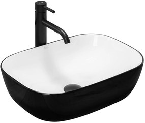 Lavoar Belinda ceramica sanitara Negru/Alb – 46,5 cm