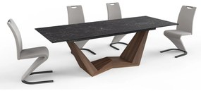 Masa extensibila Bonucci Ceramic NERO GRECO negru/nuc L200-250 cm