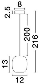 Pendul minimalist metal negru MARLIN