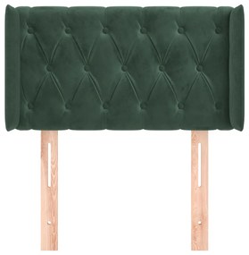 Tablie pat cu aripioare verde inchis 83x16x78 88 cm catifea 1, Verde inchis, 83 x 16 x 78 88 cm