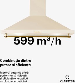 Klarstein Montblanc 90, hota, 610m³/h. 165W, 2x1.5W, LED, bandă
