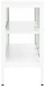 Servanta, alb, 105x35x70 cm, otel si sticla 1, Alb