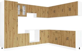 vidaXL Set dulap de bucătărie 14 piese „Lucca” stejar artizanal lemn