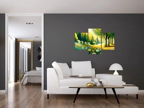Tablou - Sat în galben-verde (90x60 cm)