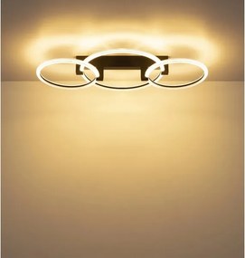Globo 48050D2S - Plafonieră LED FLETCHER LED/40W/230V 3000K 76x38 cm negru