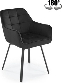 Scaun K588, negru - HLR 66, stofa catifelata/otel, 55x60x89 cm