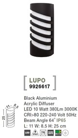 Aplica perete LED moderna pentru iluminat exterior IP65 LUPO