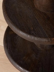 Scaun de bar din lemn de mango maro închis, cu etaje rotunde suprapuse, finisaj antichizat, 74,5×34,5 cm, „Rolia"