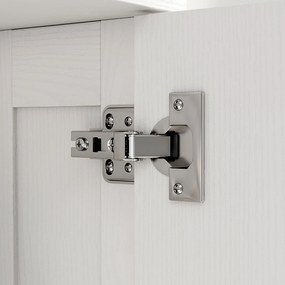 HOMCOM Dulap de perete, mobilier înalt de baie modern cu dulap cu dublă ușă și mânere aurii, 60x20x60 cm, alb | Aosom Romania