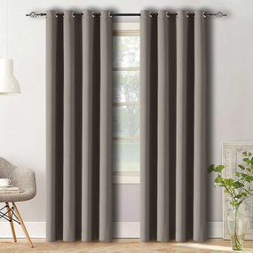 Draperie OXFORD maro-gri 140x250 cm Agatat: Inele metalice