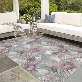 Covor mov/gri lavabil 160x230 cm Dusty Flowers – Mila Home