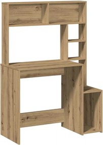 vidaXL Birou cu rafturi stejar artizanal 100x45x140 cm, lemn prelucrat