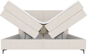 Pat tapițat boxspring BRIANA 180x200 cm crem Saltea: Saltea cu arcuri Bonell